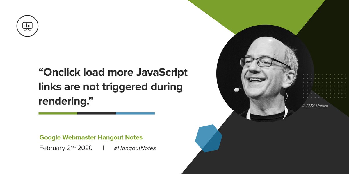 lumarhq's tweet photo. Heads up!
Google doesnโt trigger load more JavaScript links during rendering, but they use frame expansion to render the pages with an extremely long viewport to see if the page expands the viewport automatically.
#HangoutNotes: https://t.co/1dpPKRZj8R https://t.co/BpjNlBXcMz