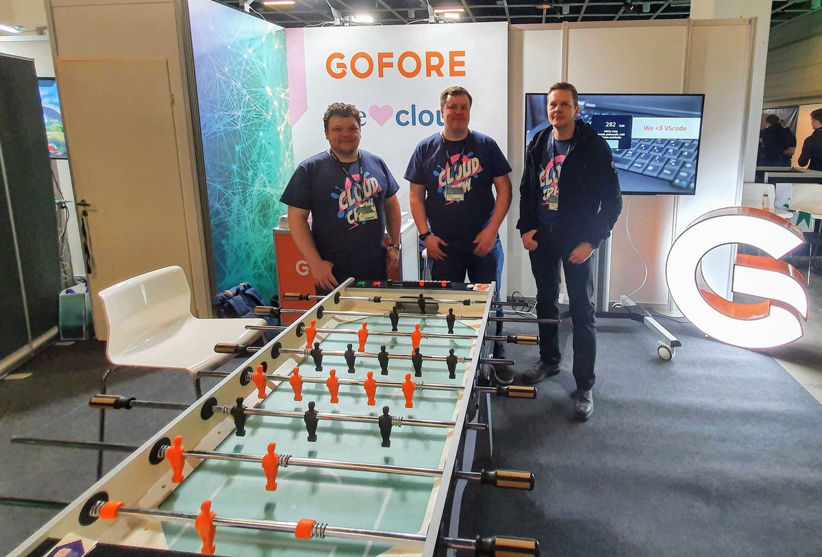 Dinner is over and we have a small candy buffet for a dessert. Come and say Hi, challenge us in a kikkeri (fossball) and grab some awesome swag at MS TechDays 2020. #Azure #TDFinland #GoforeCrew