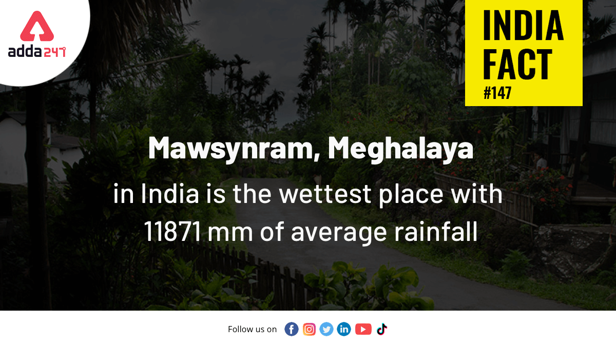 anilnagr's tweet photo. #Indiafact147

Mawsynram,Meghalaya in India is the wettest place with 11871 mm of average rainfall.

#Facts #Amazingfacts #Indiafacts #UnheardFacts #Didyouknowthat #didyouknowfacts #thinkendless #Adda247 https://t.co/TtRHagCR86