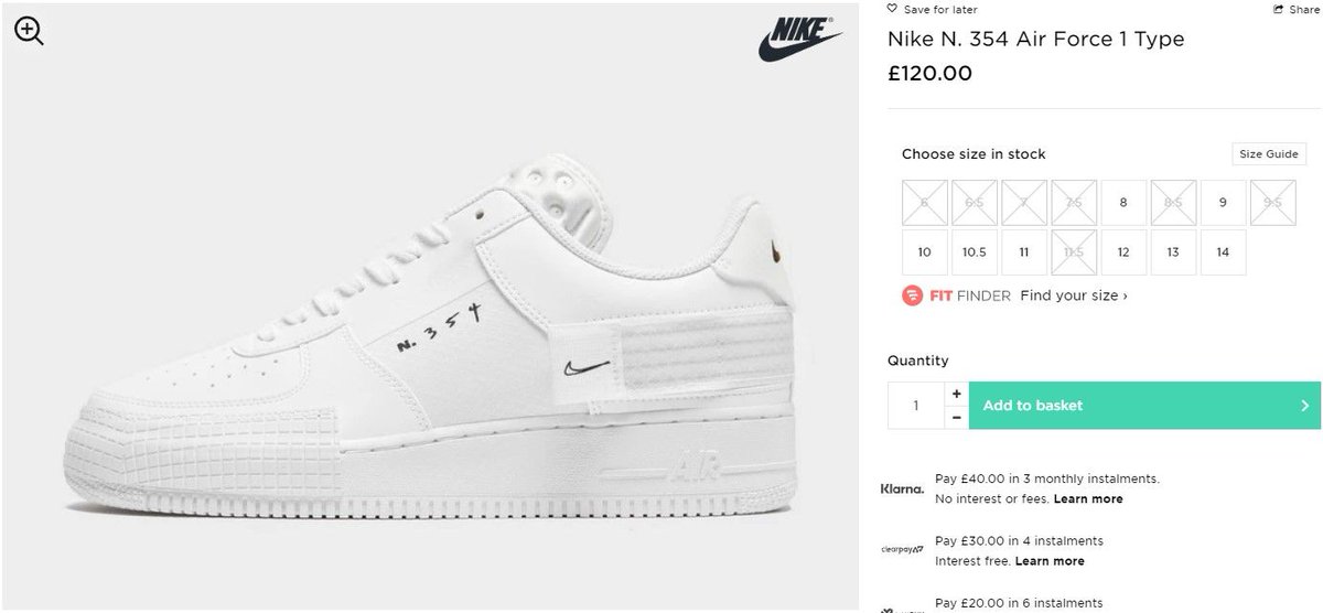 nike air force 1 klarna