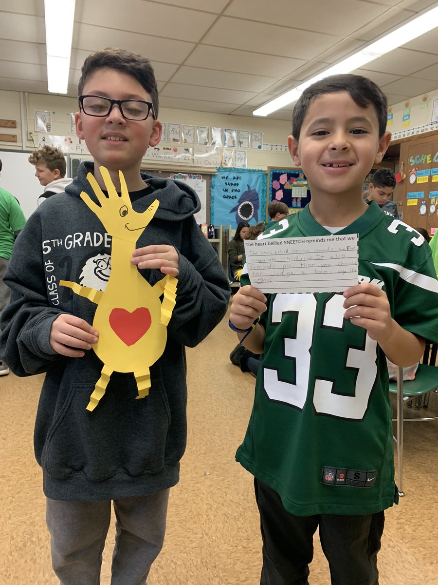 Dr. Seuss Spirit Week- we created a Sneetch project with our 5th grade buddies.
