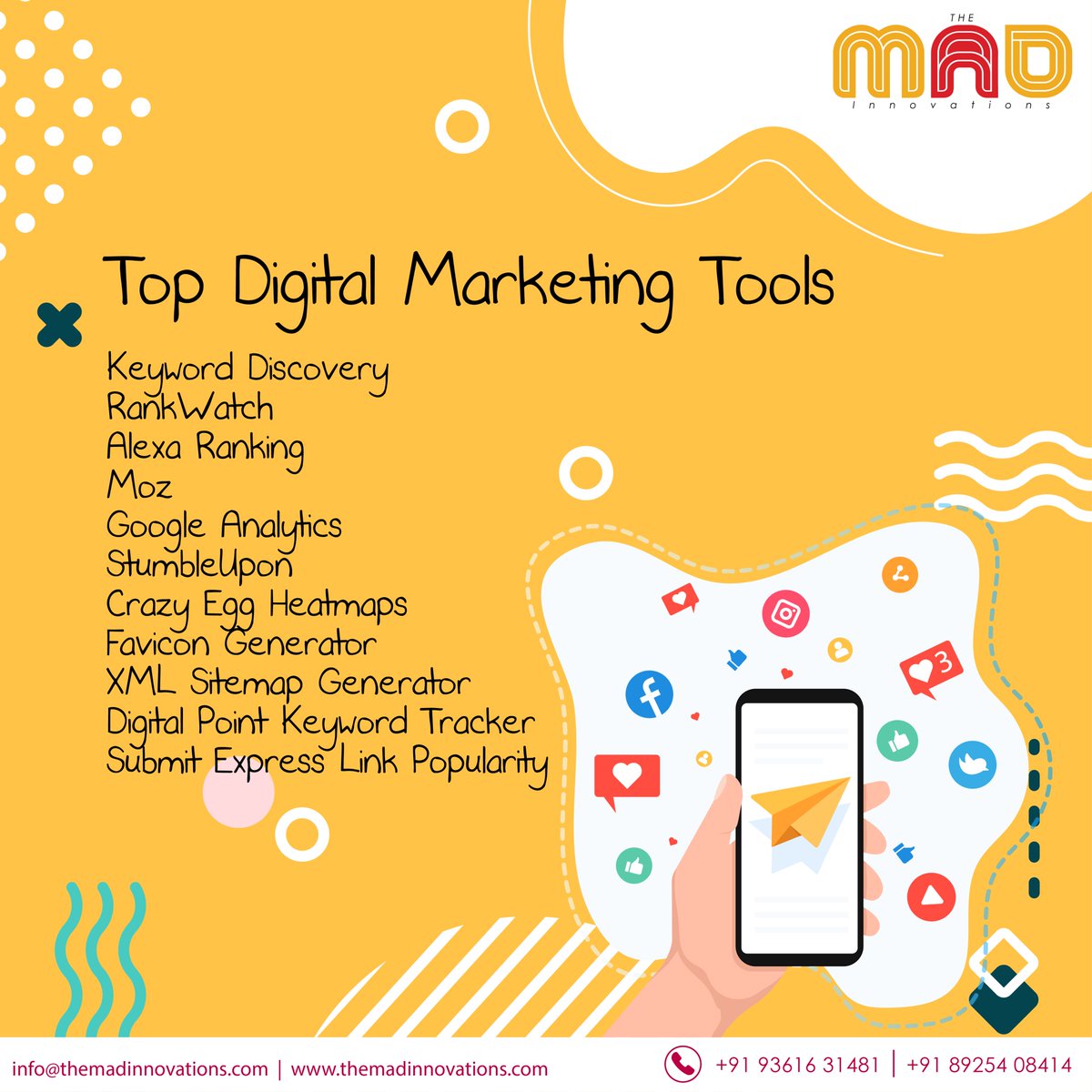 BeTvastra's tweet photo. Take your #marketing #strategy to the next level, we've outlined the following #digitalmarketing tools every marketer should have in their #tool.
#ppc #socialmedia #trending #tbt #instagood #betvastra #inspiration #teamindia #viral #tiktok #trendingnow #coronavirusinindia #delhi https://t.co/YAS5RCJnB9