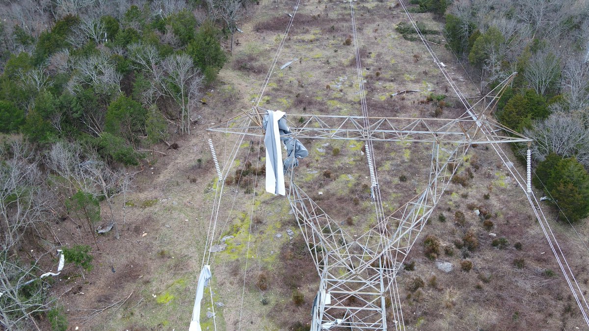 TVAnews's tweet photo. Personnel and equipment from all over the Valley are helping rebuild the high-voltage electric system in the East Nashville and Middle Tennessee areas. We deploy helicopters and unmanned aerial systems to help us with the restoration work. (1-2) https://t.co/MaXuCDFYFH