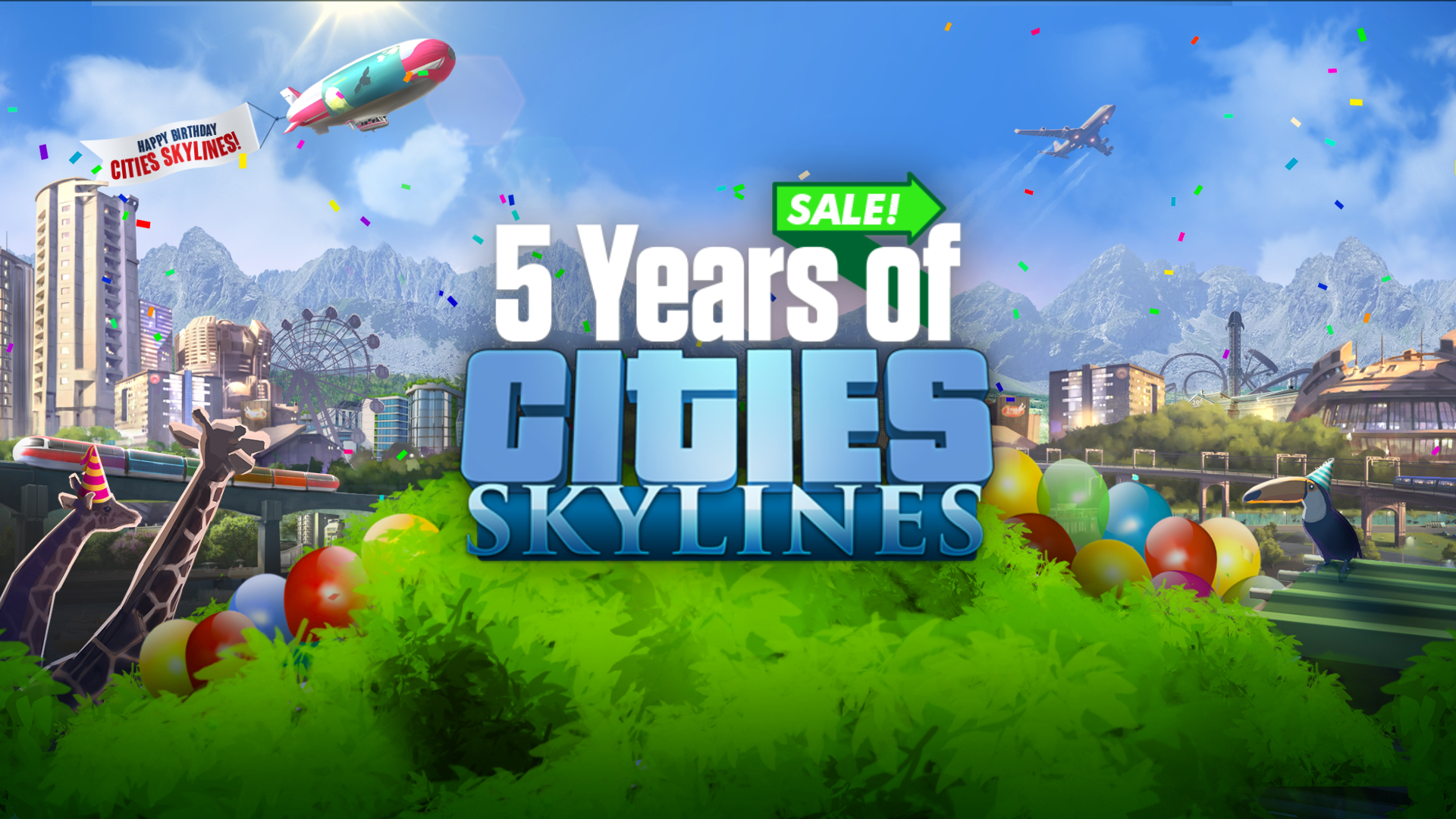 Cities Skylines Put Your Party Hats On Mayors The Cities Skylines 5th Anniversary Sale Is Here Save Up To 80 Off Until March 10th Visit Our Store To Discover All