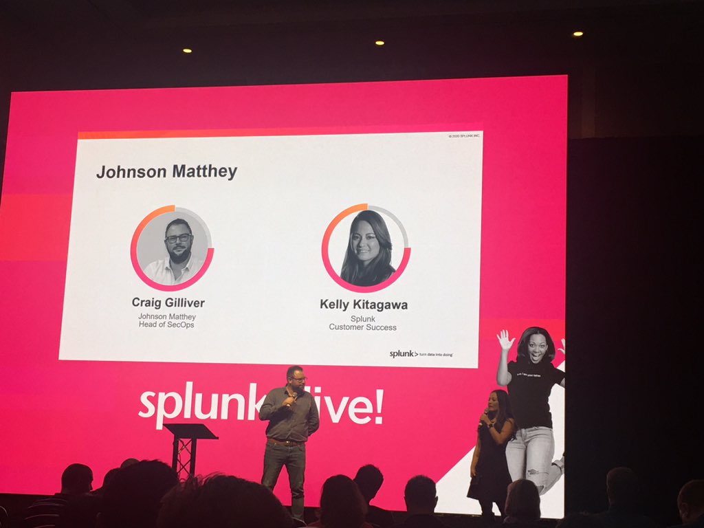 mrdmsmith's tweet photo. “We spent 2-3 months with the @splunk team planning the project, meaning we went live 2 months earlier than we’d actually planned to” Craig Gilliver from @Johnson_Matthey discusses their digital transformation with Splunk’s Kelly Kitagawa during #SplunkLiveLDN https://t.co/5U2GwhPbmW