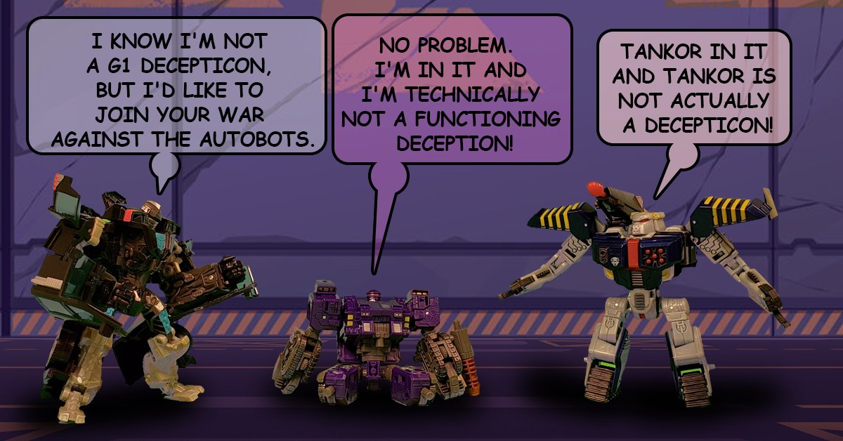 84Nexus's tweet photo. Tankor is a Vehicon! Thank you, very much...
#Transformers #Comics #Humor #TransformersComics #WarForCybertron #TitansReturn #Siege #G1 #BayVerse #Stockade #Brunt #Tankor https://t.co/IZUWrai3gI
