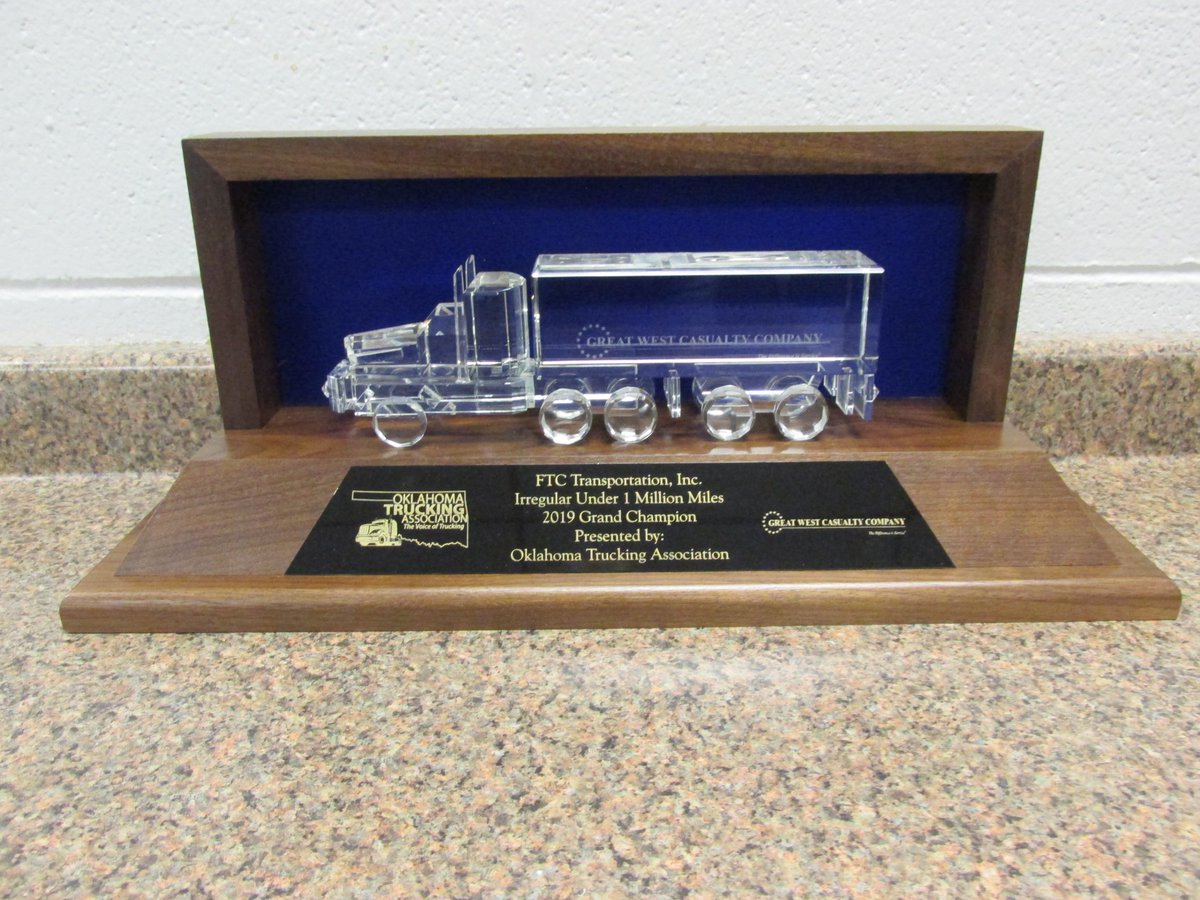 FTCTDrives's tweet photo. What a big week for FTCT! 2020 Best Fleets to Drive For presented by CarriersEdge and the Grand Trophy for Safety in Oklahoma presented by the OTA. Thank you FTCT Team, and to the families who support them from the home-front. Small but mighty! #BF2DF #OKTrucking #feedthechildren https://t.co/4nNjB13Stf