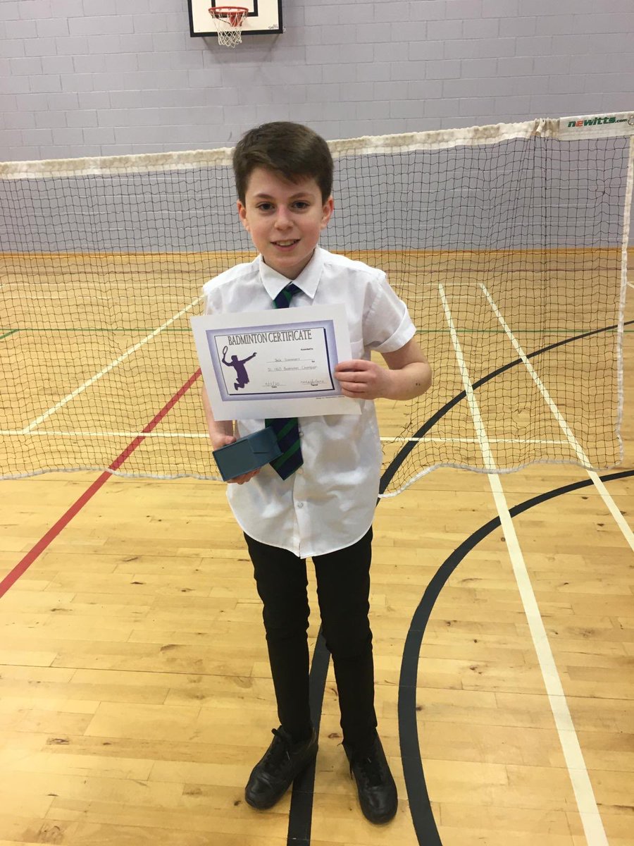 PEHGS's tweet photo. Well done to all S1 pupils who took part in S1 Badminton Championships this afternoon. Our winner of the tournament was Jack Summers 1B2 and our runner up Scott Tweedier 1B2! Well done boys! 🏆🏸@OfficialHGS #1B2 #schoolchamp2020 https://t.co/zu52mONKlF