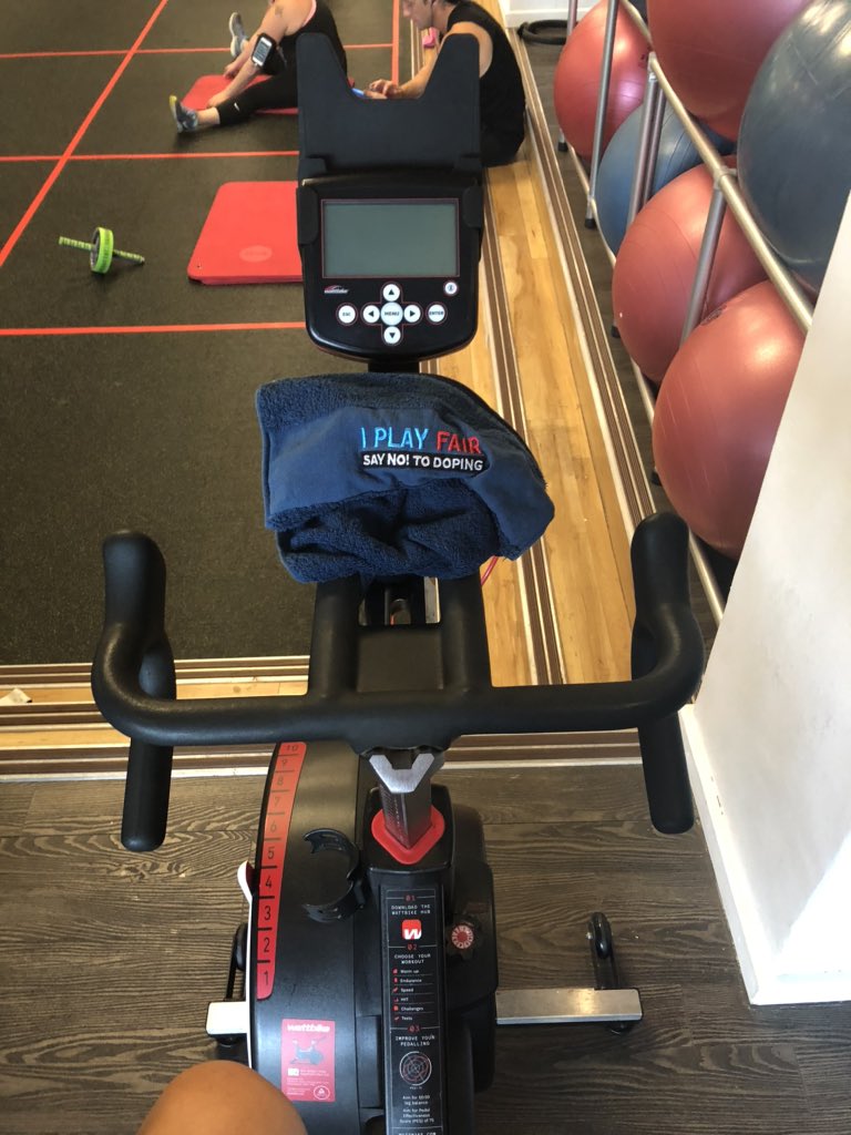 Chris10Kalmer's tweet photo. Just ordered @NandosSA from a wattbike at @virginactiveSA - not sure if it is allowed 🤷🏻♀️.
#forcollection #refuel https://t.co/kexcZgiPzU