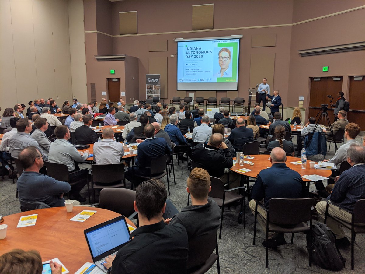 PurdueWestGate's tweet photo. What a great turnout!🙌Over 225+ attendees from nearly 70 companies and organizations joined Indiana Autonomous Day 2020 at WestGate Academy. It is an honor to be a part of the technology growth and innovation in the #autonomous industry in Indiana! #ADW2020🚀#INnovateWithUs https://t.co/YDeEIuREAr