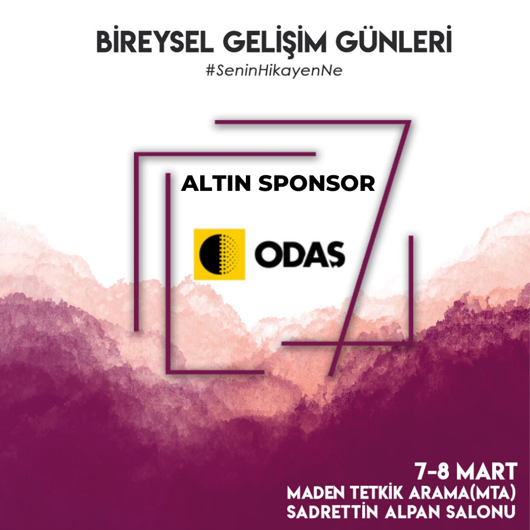 Bireysel Gelişim Günleri’nde Altın Sponsorlarımız Şişecam ve Odaş Enerji’ye katkılarından dolayı teşekkür ederiz! Kayıt olmak için: bit.ly/BGG-20