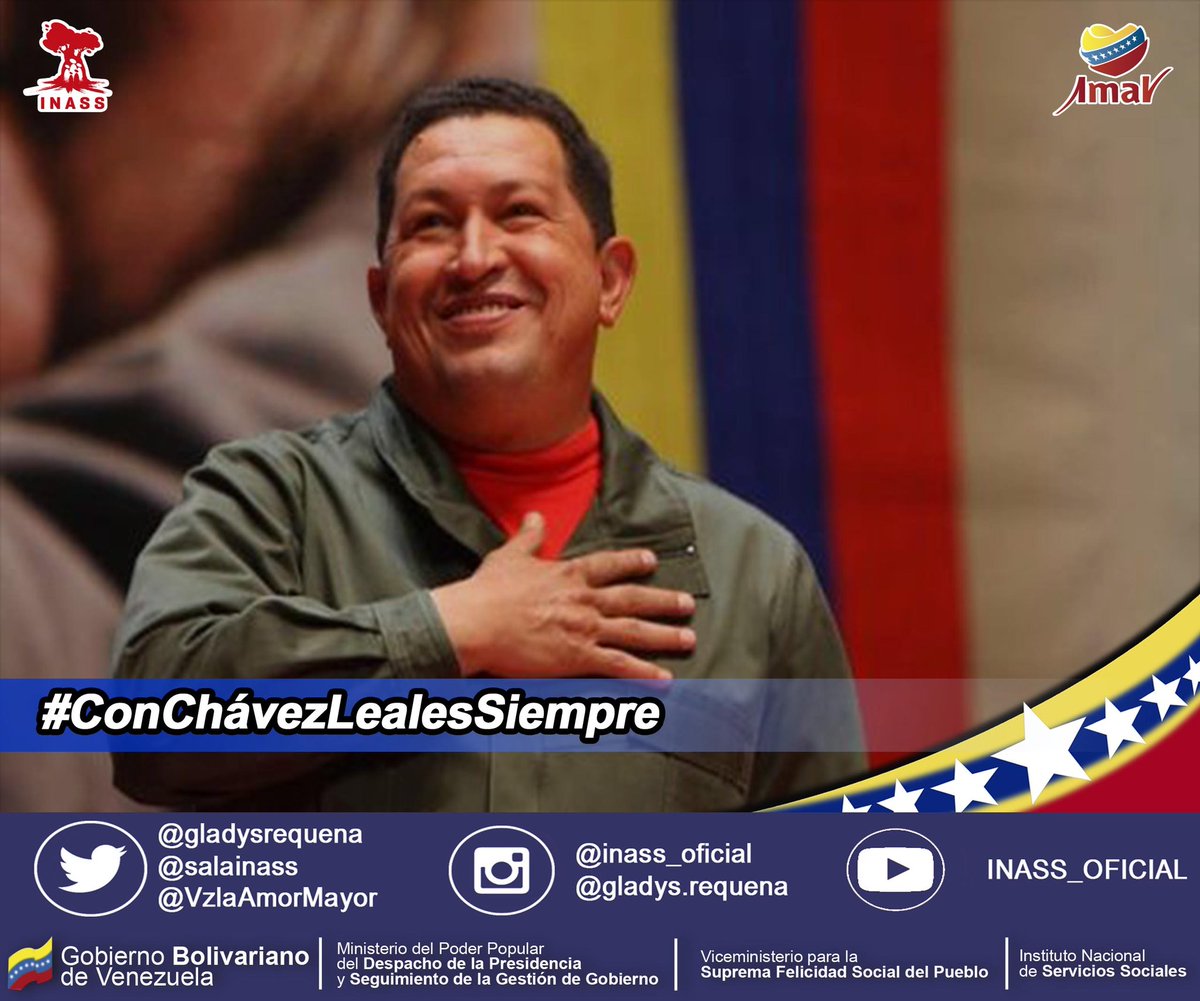 LA ETIQUETA DEL DÍA.
#ConChávezLealesSiempre
Hombres y mujeres de la Patria se mantienen en pie de lucha con tu morral cargado de sueños y con el compromiso de seguir defendiendo la Patria.
A 7 años de tu Siembra, te recordamos con lealtad y amor.
<a href="/NicolasMaduro/">Nicolás Maduro</a> <a href="/gladysrequena/">Gladys Requena</a>
