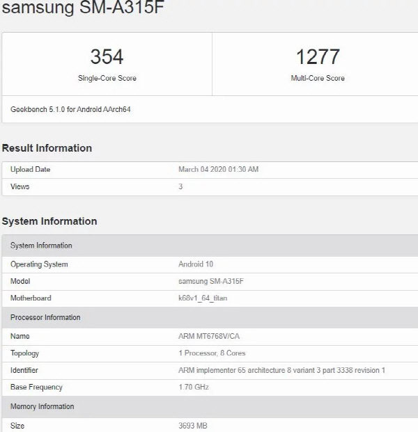 Gadgetalertsin's tweet image. Some lineups of Samsung's 2020 Galaxy A series are expected to include the Mediatek Helio P65 chipset.On the 4th (local time),the foreign press recently captured the Galaxy A31 (SM-A315F) equipped with MediaTek Helio P65 chipset on the  #AIprocessor #med gadgetalerts.in/samsungs-media…