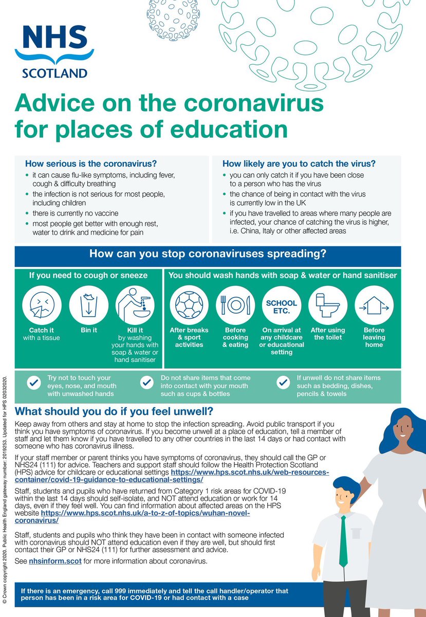 ‼️PLEASE READ‼️

#TeamELC please see 👇 from NHS Scotland. Advice for places of education including ELC settings about the coronavirus 

Please share and RT with your networks