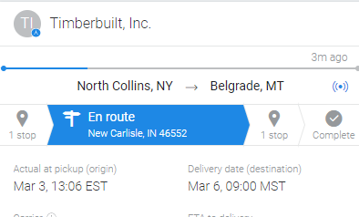 PortXLogistics's tweet photo. We're getting the job done for #Timberbuilt today. From Ohio to Montana, they needed our high-visibility tracking and quick delivery speeds to succeed in building their newest project.
#trucking #logistics https://t.co/7Dcf8G2PPV