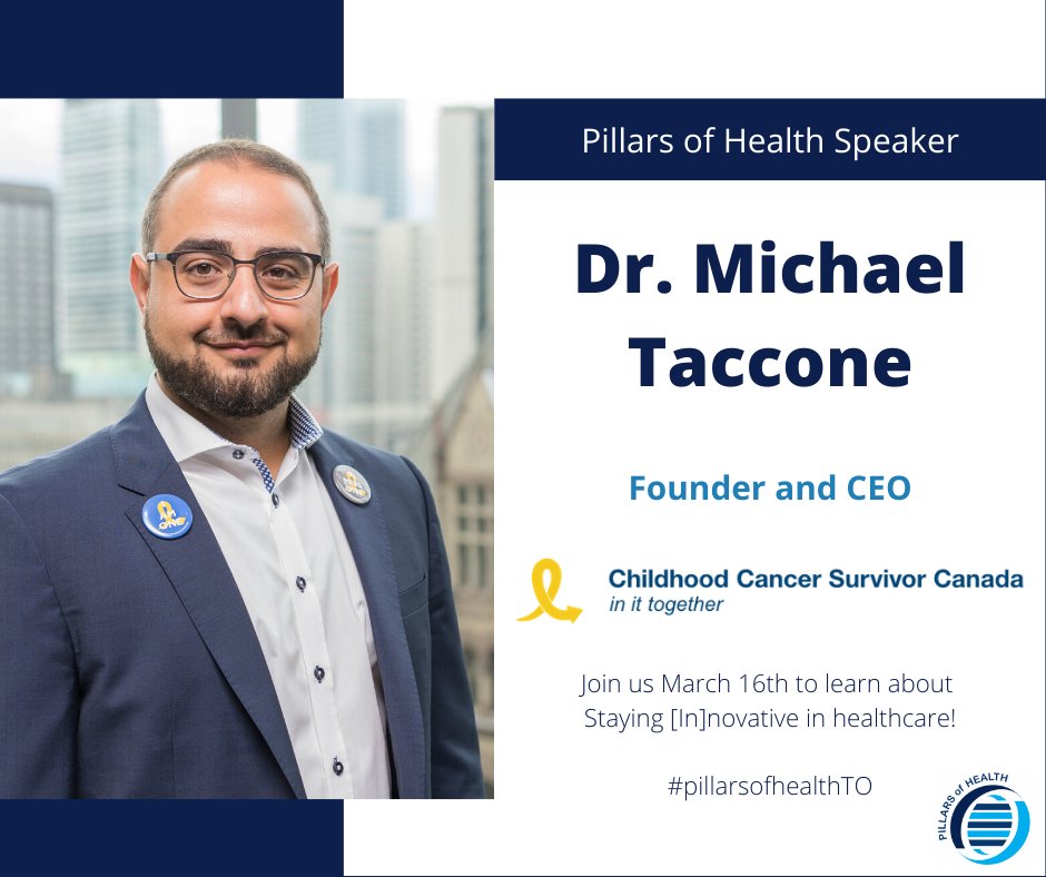 pillarsofhealth's tweet photo. Dr. Taccone (senior resident of neurosurgery at @uOttawa &amp; Ph.D. student at @UofT in the SickKids Research Institute) founded @ChildCancerSurv which focuses on creating awareness of needs &amp; experiences of survivors of childhood malignancies.
For tickets: https://t.co/0vZhtDIdNT https://t.co/u8P8KEMRWE
