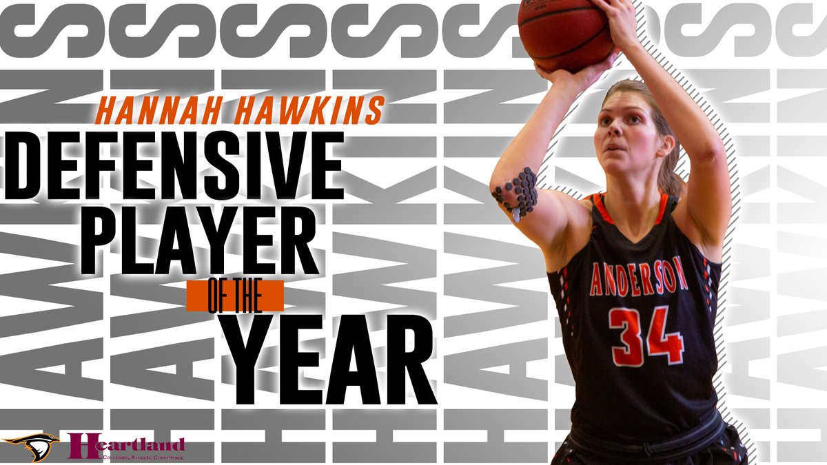 HCAC Women's Basketball | All-Conference 

🏀🏆🥇Congrats to the 2019 #HCAC Defensive Player of the Year from <a href="/AthleticsAU/">Anderson Athletics</a> Hannah Hawkins! 🏀🏆🥇

#TheHeartOfD3 #D3Hoops
