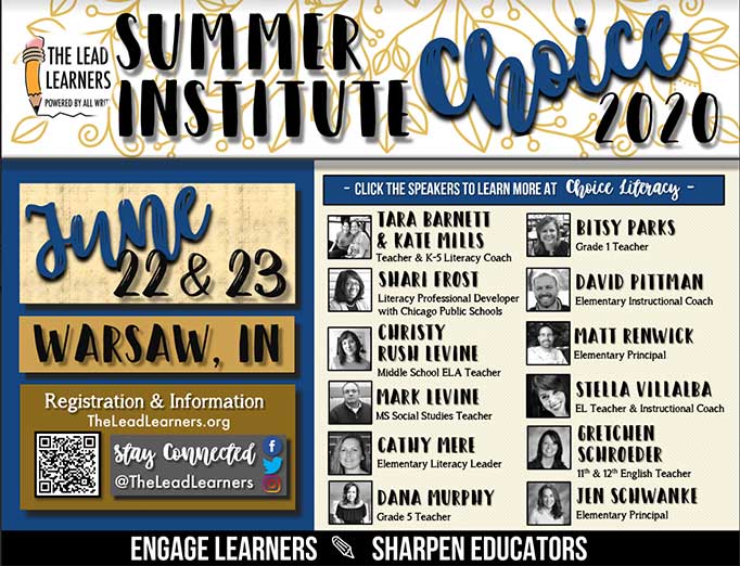 We are excited to learn from @BitsyParks at Summer Institute: Choice 2020. This is one of my favorite <a href="/ChoiceLiteracy/">Choice Literacy | Ruth Ayres</a> articles. I promise you'll be glad you read Bitsy's words. Read "Slowing Down" ---> ow.ly/ZoEx50ywF21