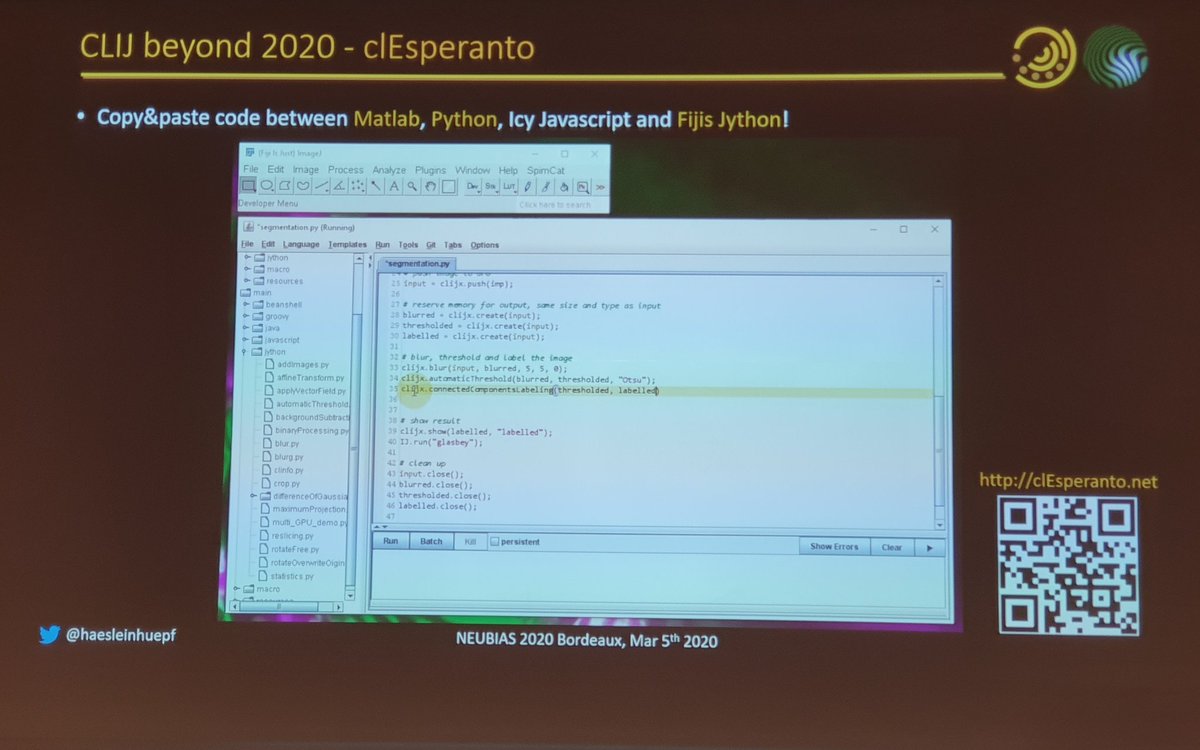 martinjones78's tweet photo. Also now available via #CLICY (@Icy_BioImaging), #CLATLAB (@MATLAB) and #CLIJPY (python), leading up to #CLEsperanto!
And @haesleinhuepf wants YOUR contributions, get in touch to help accelerate #BioimageAnalysis!
#neubiasBordeaux #neubias https://t.co/2PZ2omvm0E
