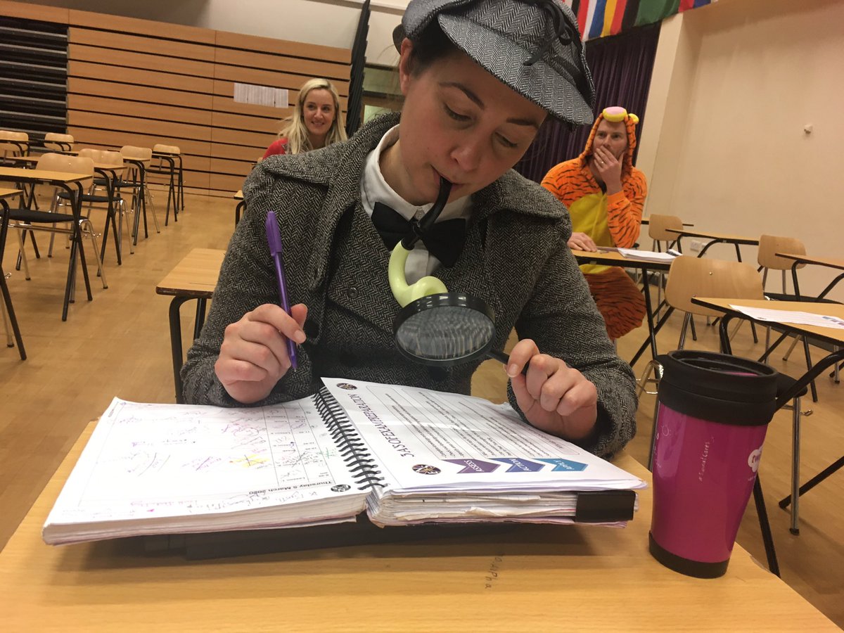 NES_English's tweet photo. Sherlock Holmes trying to crack the case of how teachers find the time to be so fantastic and dedicated in such little time. Results are inconclusive. #WorldBookDay2020 https://t.co/lkPwXMhlsX