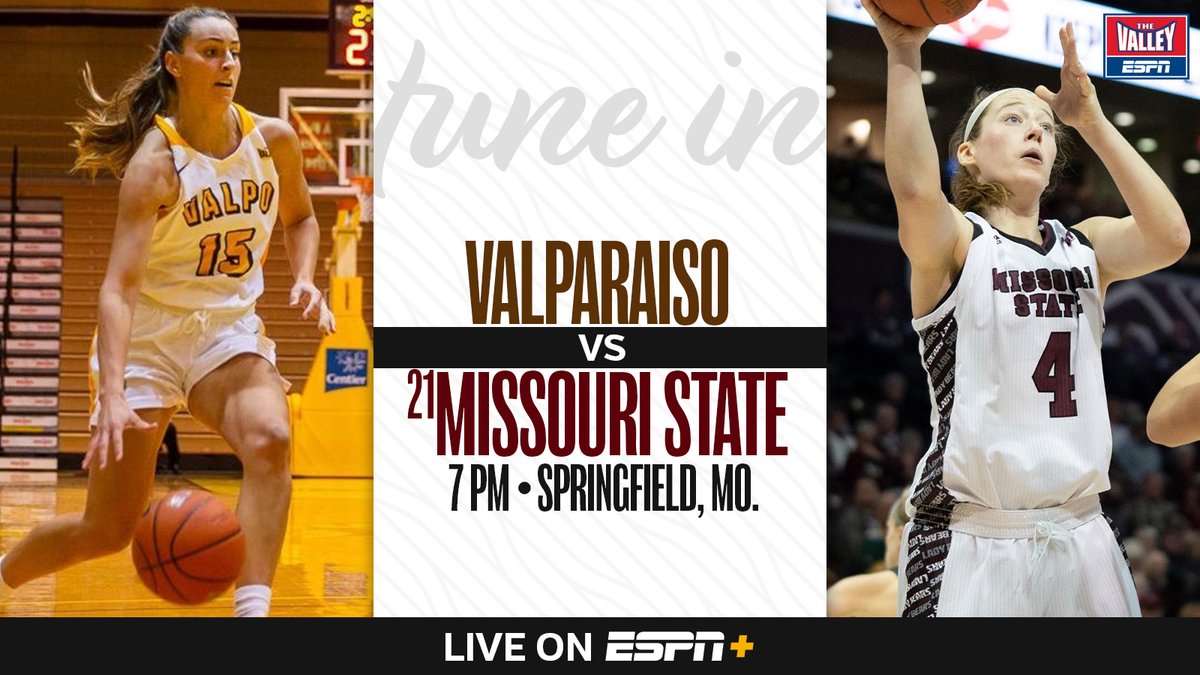 𝗚𝗔𝗠𝗘 𝗧𝗜𝗠𝗘! 

<a href="/ValpoWBB/">Valpo Women’s Basketball</a> and #21 @MSULadyBears will square off in just a few minutes on the <a href="/ValleyOnESPN/">The Valley On ESPN</a>.

WATCH ➡️ es.pn/3cBovOm