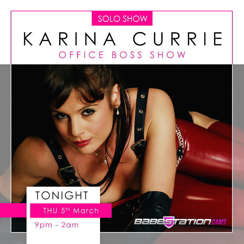 Tonight Karina Currie will be giving you orders. Join Karina on cam from 21:00 PM tonight. https://t.co/ydUhXS4qLN