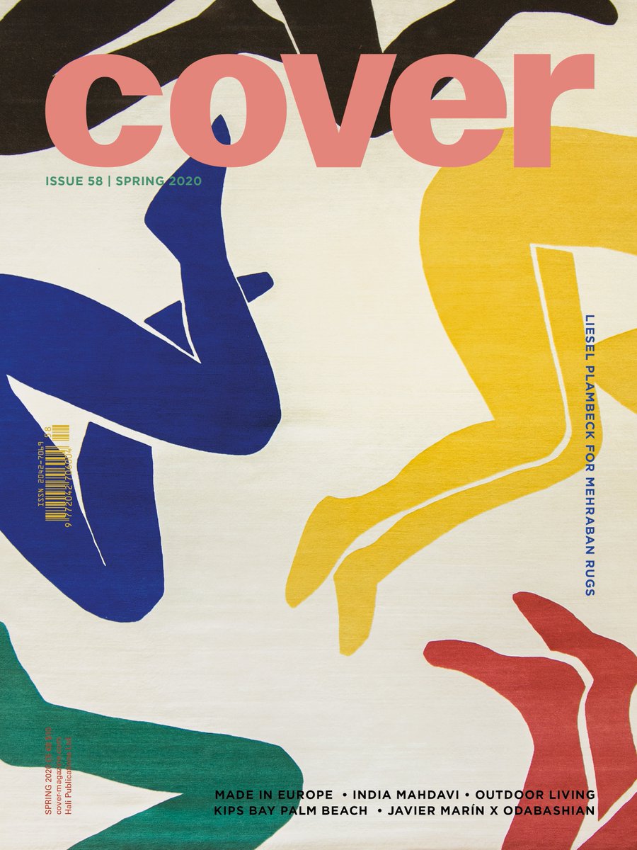 Now online, COVER 58 features new collections by LieselPlambeck for Mehraban, Kirkit, Javier Marín for Odabashian and HRI with Sunbrella. Other highlights include Hanrad's hand-tufted art rugs, interior designer India Mahdavi, and our review of the <a href="/KBShowHouse/">Kips Bay Decorator Show House</a>.