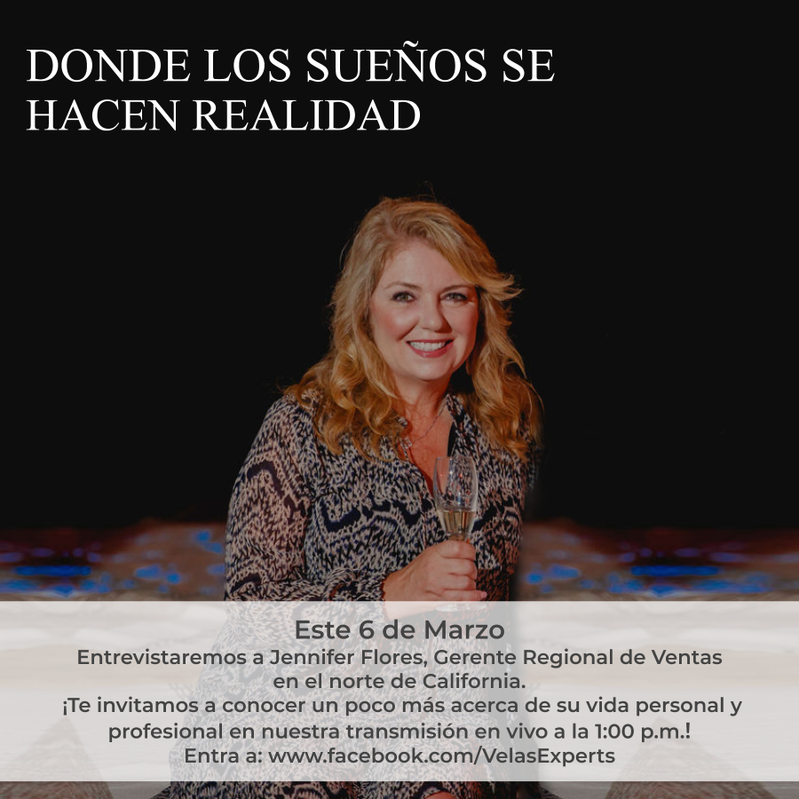 VelasExperts's tweet photo. ¡No te pierdas nuestra transmisión en vivo, que se realizará a través de nuestro Facebook, este 6 de Marzo a la 1:00 p.m. Donde entrevistaremos a Jennifer Flores, nuestra Gerente Regional de Ventas en el norte de California! https://t.co/Wt3HopgEUA