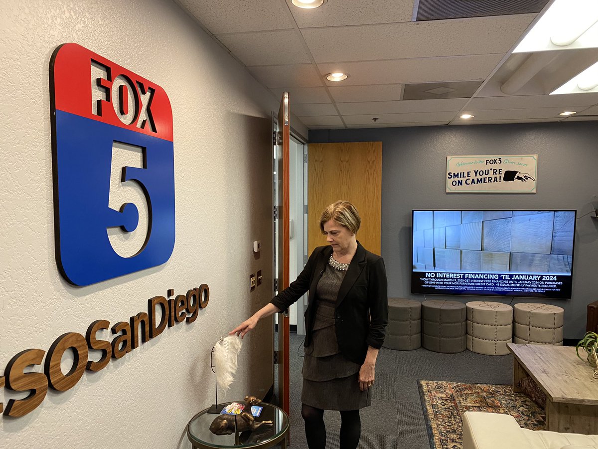 Bryan_Byrd's tweet photo. @CalQuake’s Janiele Maffei in the green room at Fox5, ready for a live shot at #SOSanDiego to talk about the National Earthquake Conference that we’re in town for.  #NEC2020 https://t.co/e4mn8YIGOH