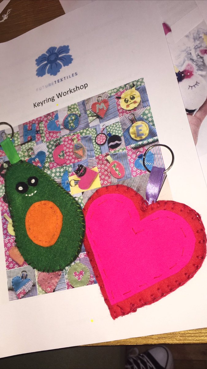 MissBairdHE's tweet photo. Mine and @MMcjimpsey’s lovely new felt key rings💓🥑.
Thank you to the fabulous people who taught and helped us master our blanket stitch 🙌🏼😁
#creativity #futuretextiles
@Columba1400 https://t.co/nq2kK2AKIw