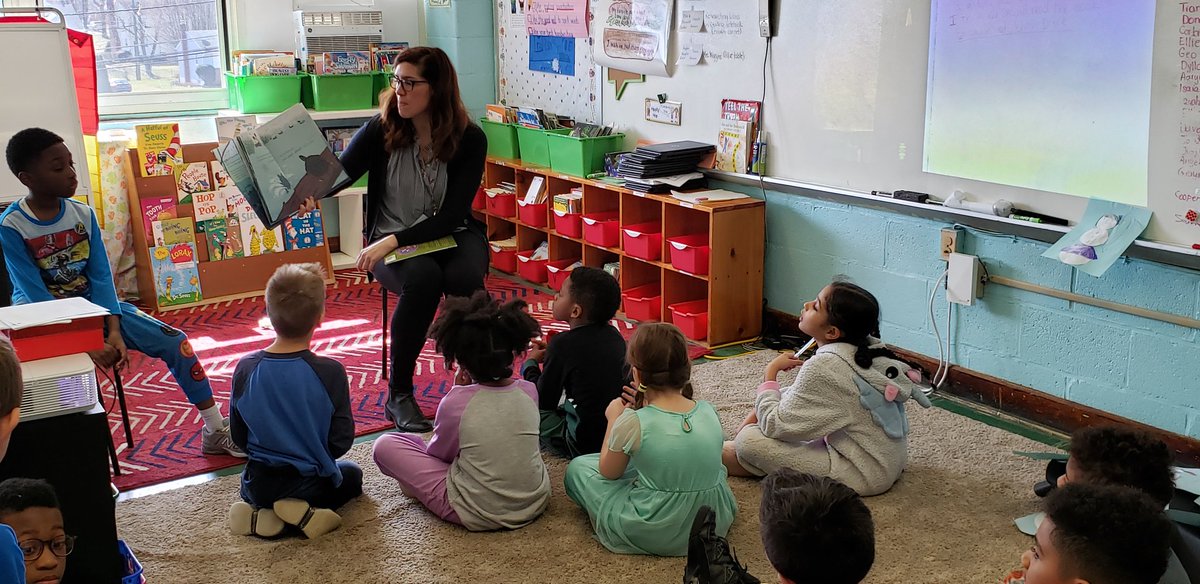 It is awesome to have a surprise guest reader come and share a story with the students. <a href="/WatershedPCS/">Watershed PCS</a>