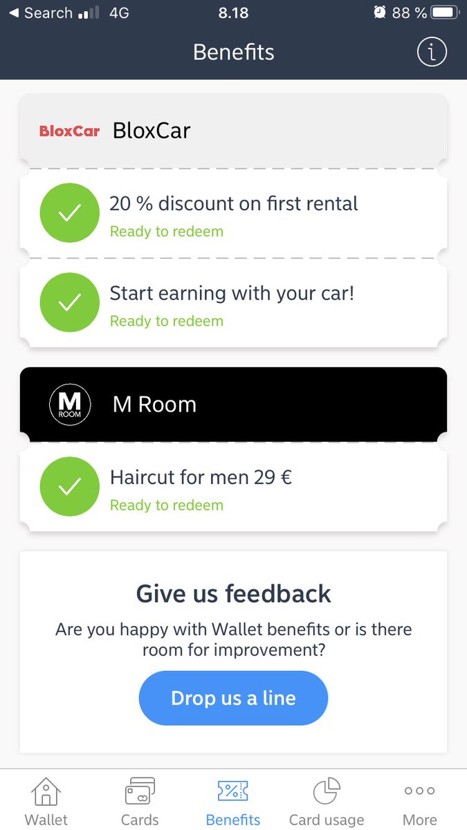teppoj's tweet photo. We removed Beta label from Wallet Benefits and moved it to bottom navigation. Available in Finland on Android and iOS since Tuesday. This is how my benefits look like, how is yours? #nordeawallet https://t.co/OQhxYHJHrp