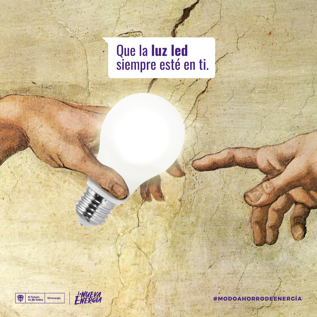 MinEnergiaCo's tweet photo. #ModoAhorroDeEnergía 📊🌍💡  I El sueño de tus papás siempre será verte BRILLAR, pues con bombillos incandescentes 💡no lo lograrás. Reemplázalos por bombillas led, y alcanzarás un uso eficiente de la energía y amigable con el medio ambiente de 🇨🇴. https://t.co/s9tRGjFcM4
