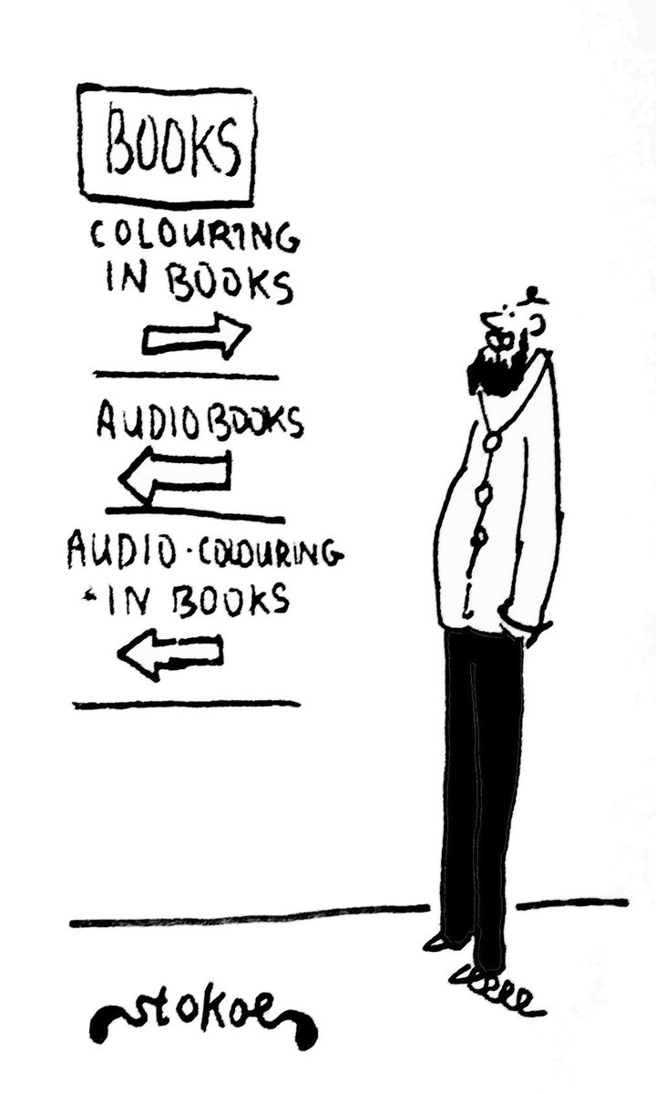 mikestokoe's tweet photo. World book day ! #audiobook #WorldBookDay #WorldBookDay2020 #bookshop #library #literature #books #writing #colouringinbook #bookwriting #cartoon https://t.co/COptZnORJS
