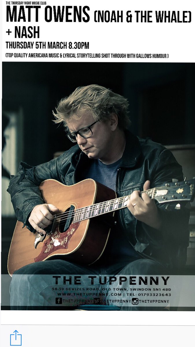 Playing @TheTuppenny #Swindon #Tonight!! Free in, come on down! #americana #whiskeyandorchids #tour #acoustic #noahandthewhale