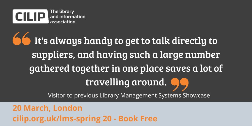 CILIPEvents's tweet photo. Just over a fortnight until #CILIPLMS Showcase (20 March, London). Meet a number of suppliers in one day, ask questions and see the back end of the systems. We've put together a document with the details of each supplier and hope you find it useful. https://t.co/pm347eZYLY https://t.co/LTI2JwjF6T