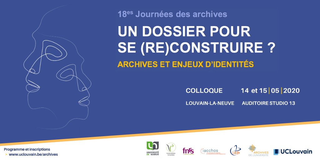 #jdalln2020 : "Un dossier pour se (re)construire. Archives et enjeux d'identités" les 14 et 15 mai 2020. Programme et inscriptions : uclouvain.be/fr/decouvrir/a…