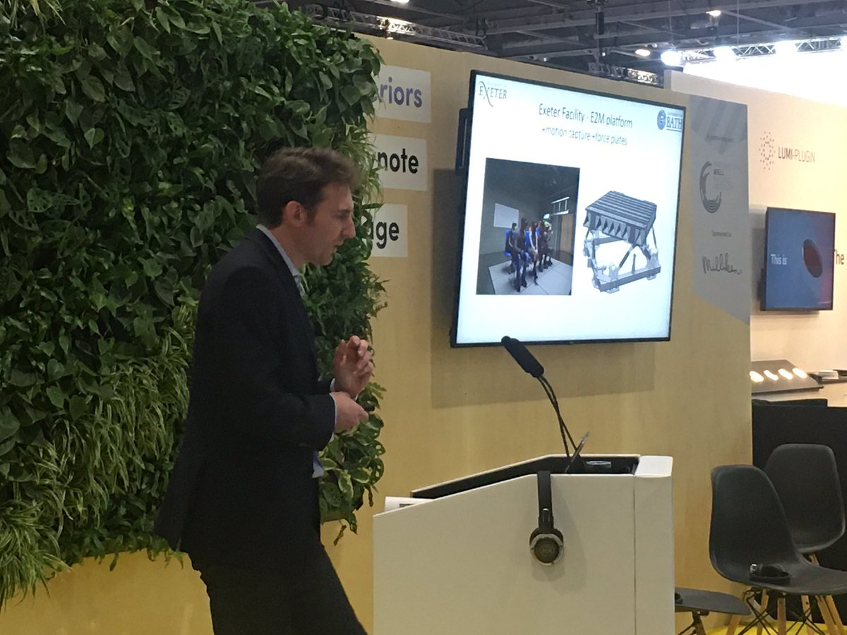 v_simulators's tweet photo. Antony Darby from is delivering a talk @FuturebuildNow on #VSimulators - human centres design for the next generation of sustainable buildings. @v_simulators is a research facility collaboration between @UniofBath  @UniofExeter @BathArchandCivE @CollegeofEMPS @VibrationUoE https://t.co/IhD7DEAJTX