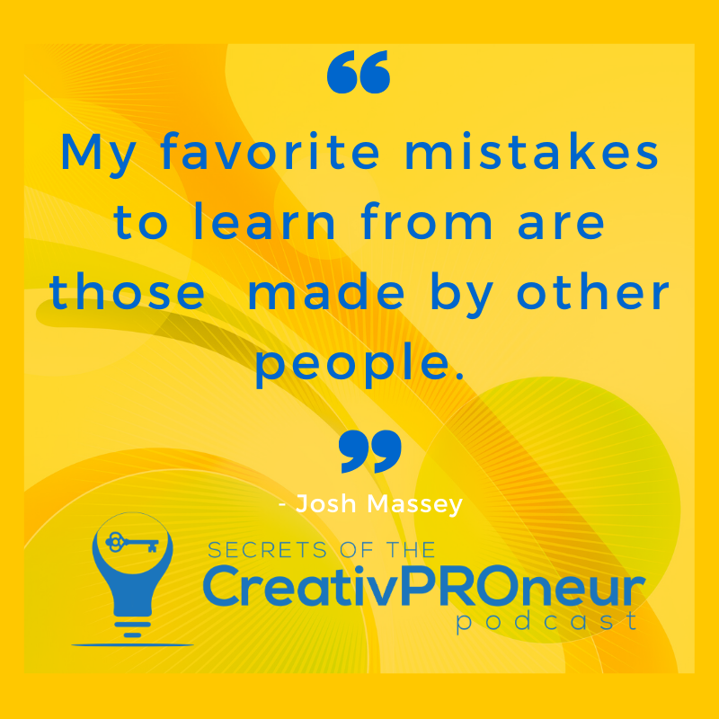 ImprovUpdates's tweet photo. “My favorite mistakes to learn from are those  made by other people.“  - Josh Massey from "Secrets of The CreativPROneur,” a podcast available on iTunes &amp; Google Play.

If you like what you hear, connect with us now on our Facebook page: https://t.co/wwDVqCgNY7 https://t.co/TAMXSO3Veb