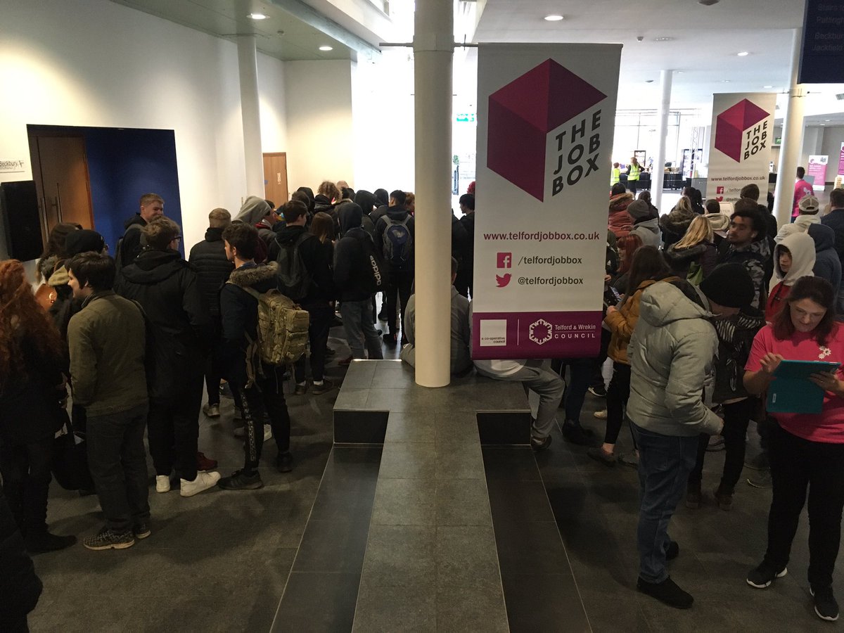 The queues are already building at Apprenticeship, Employment and Skills Show - we’re open until 7pm <a href="/TICTelford/">TICTelford</a> tonight #telfordjobbox #taess20