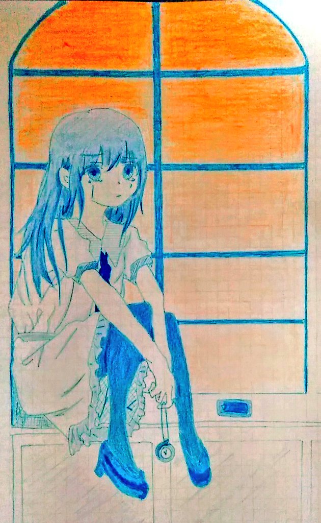 一咲 時が止まればいいのに 窓辺の女の子と夕焼けです イラスト 色鉛筆 ペン画 水色 イラスト好きな人と繋がりたい 芸術同盟 絵描き人 一咲 時が止まればいいのに 窓辺の女の子と夕焼けです イラスト 色鉛筆 ペン画 水色 イラスト好きな人と繋がりたい 芸術同盟 絵描き人