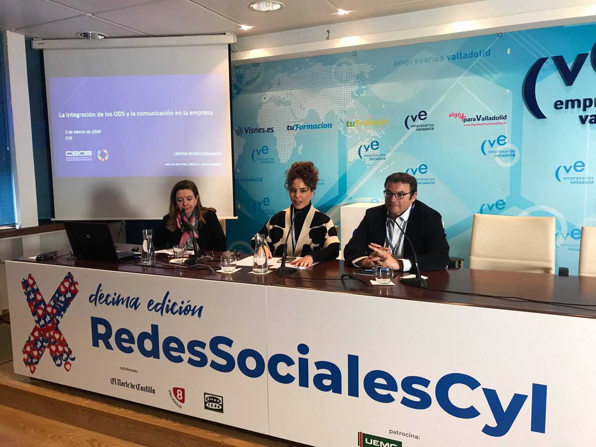RRSSCyL's tweet photo. Para cerrar esta maravillosa X Edición vamos a tratar un tema clave, “Las #ODS en la politica de comunicación de la empresa” de la mano de Cristina Rivero @CEOE_ES  y Raúl Sánchez @opinno #RedesSocialescyl https://t.co/Ewxne8f9sM