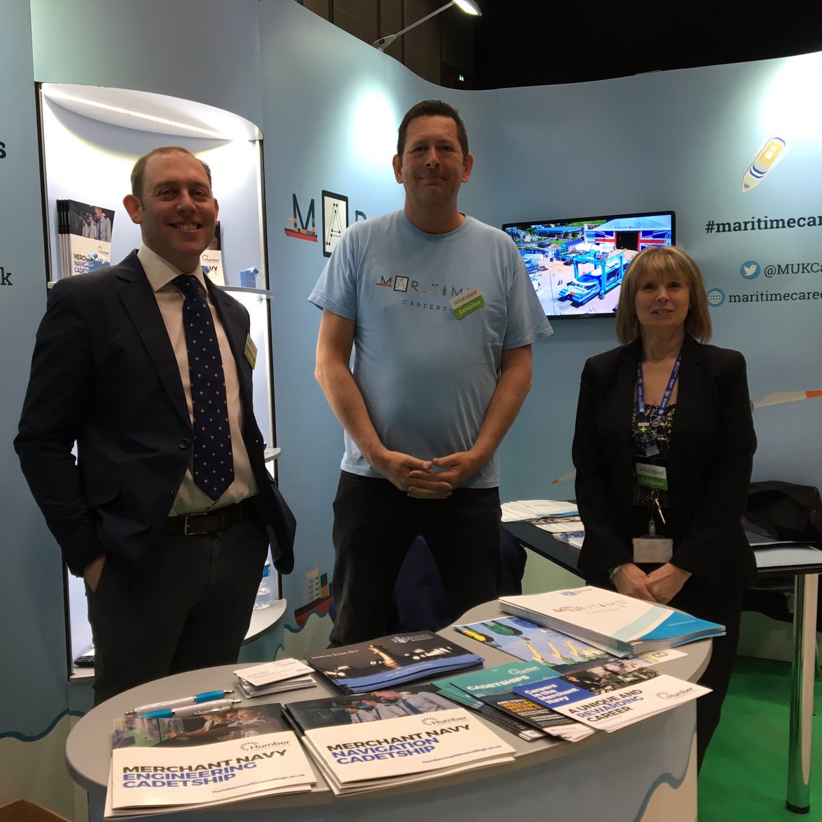 Team Humber Marine Alliance @TeamHumber with Maritime UK  and Humber Maritime College @maririmehumber at the skills Humber event at the Bonus Arena #maritinecareers @MUKcareers - very busy!