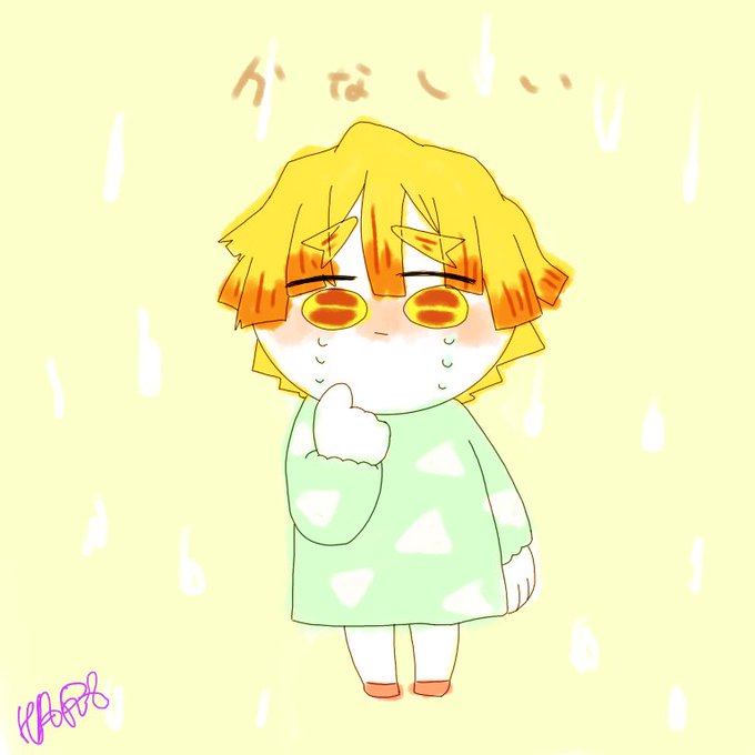 原さん　絵上頻度:SSSSSRさんがTwitterに投稿した我妻善逸(鬼滅の刃)のイラスト。