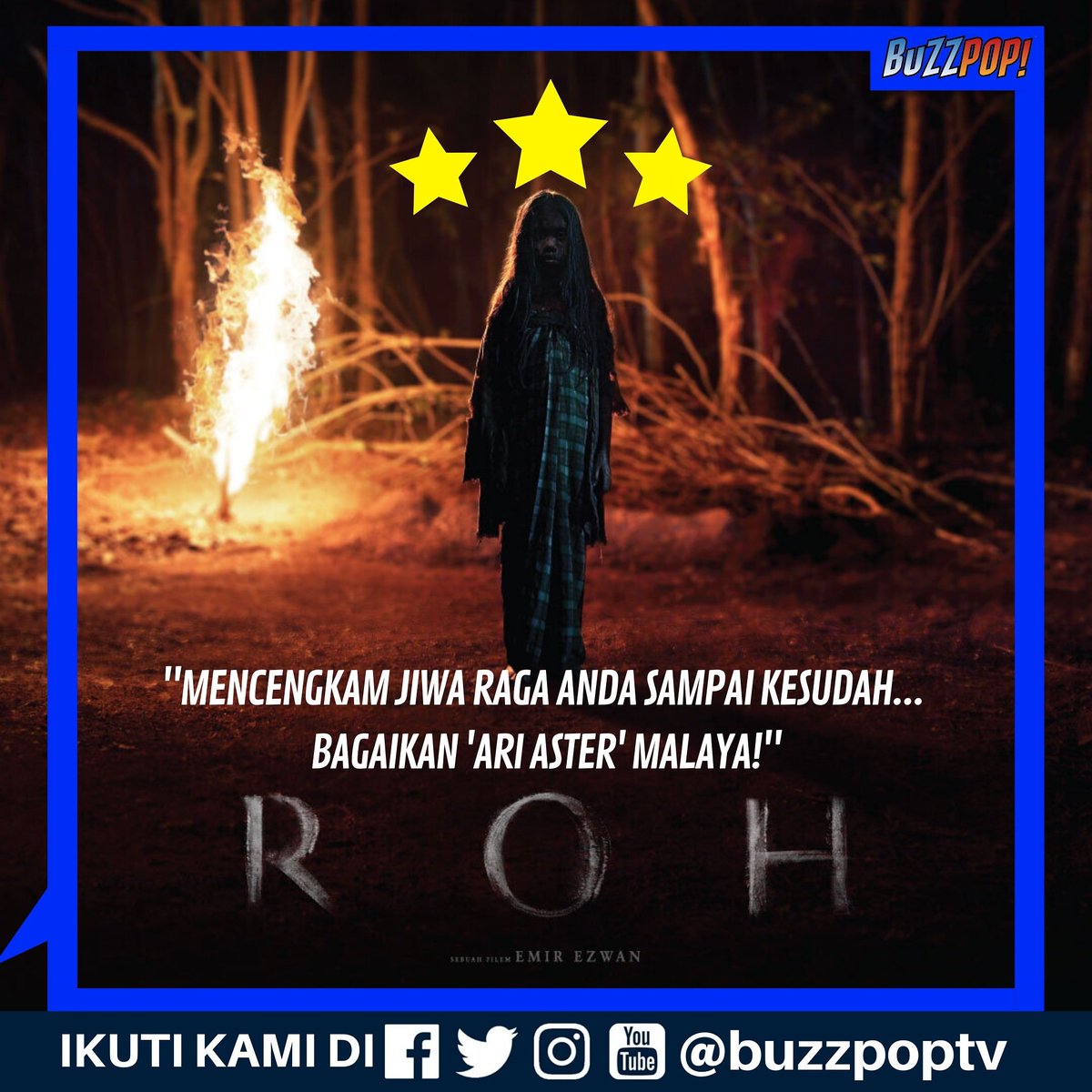 buzzpoptv's tweet photo. Nantikan reviu penuh kami minggu depan di https://t.co/SSSWdLJyLu dan https://t.co/03qPRuSlgA
Di pawagam seluruh Malaysia mulai 19 Mac 2020.
#Reviu1Ayat #ROH #KumanPictures #PressScreening #BuzzPopTV https://t.co/i9dJXc9RUc