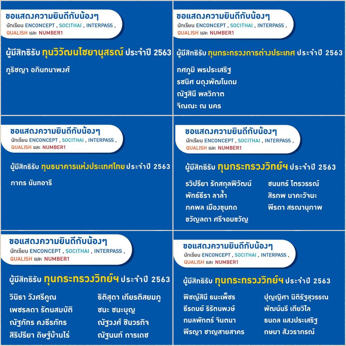 Congratulations😊
พี่แนนขอแสดงความยินดีกับน้องๆ น.ร. Enconcept, <a href="/InterPass_th/">InterPass</a> , <a href="/KruPMui/">SociThai เข้าใจ ไทย-สังคมฯ</a> , Qualish และนัมเบอร์วัน ทุกคน ที่สอบติดทุนเล่าเรียนหลวง, ทุนวิวัฒนไชยานุสรณ์, ทุนกระทรวงการต่างประเทศ, ทุนธนาคารแห่งประเทศไทย และทุนกระทรวงวิทย์ฯ ด้วยนะลูก เก่งมาก ๆ เลย 
#TCAS #dek63 #dek64