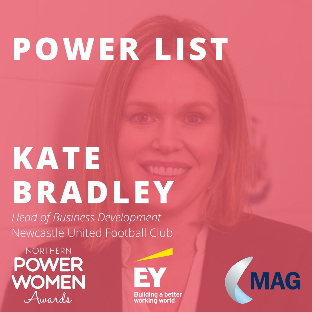 wearepower_net's tweet photo. We are thrilled to have Kate Bradley of @NUFC join our #NPWPowerList sponsored by @MAG_PressOffice π« Kate joins 200+ amazing women being celebrated on our #PowerList - find out more here: https://t.co/edDsbDZUMx #IAmNPW @magcareers1 #NPWA20 in partnership with @EY_UKI https://t.co/9qtcltTNWA