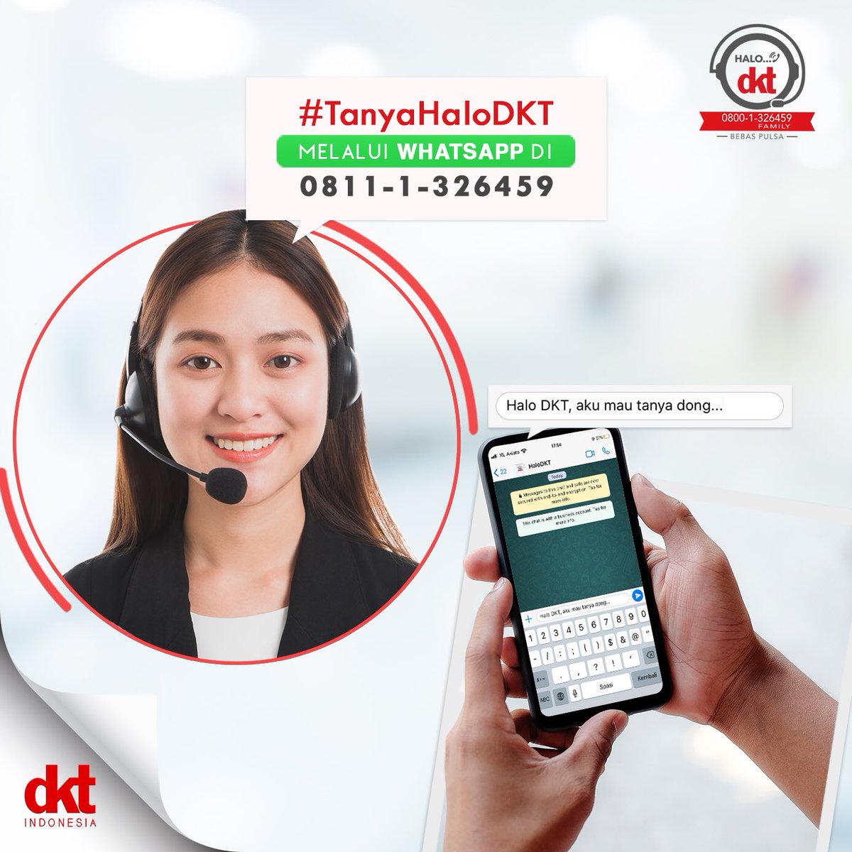 HaloDKT's tweet photo. Punya pertanyaan seputar kesehatan seksual & reproduksi? Yuk #TanyaHaloDKT melalui WhatsApp di 0811-1-326459 untuk konsultasi gratis dengan tenaga kesehatan ahli yang andal, terpercaya, dan terjamin kerahasiaannya.
#HaloDKT #DKTIndonesia #KesehatanReproduksi #KB #Kontrasepsi https://t.co/H859w4LLS8