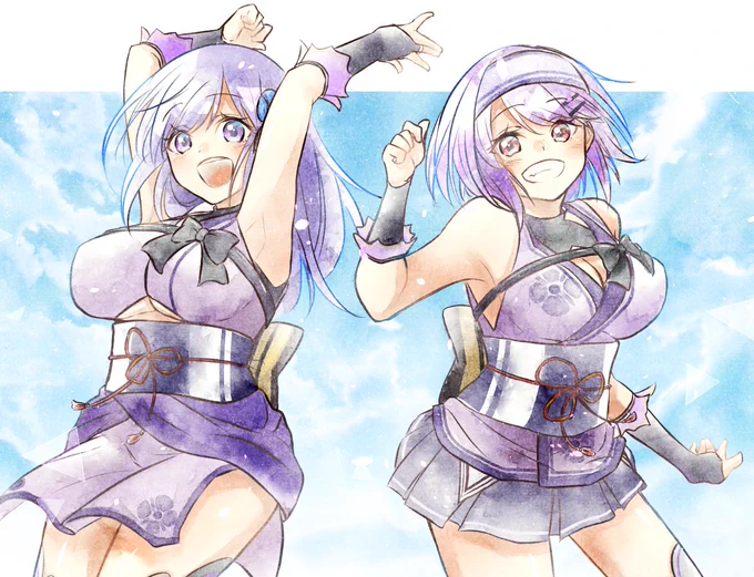 朝ノ姉妹さんのイラストです〜!✨
2人ともほんと優しくて大好き( *¯ ³¯*)♡
コラボ動画もお楽しみに?

 #朝ノ絵巻  #朝ノ瑠璃  #朝ノ茜 
 #ナギナミ #凪波あーと 