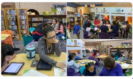 Alief_Libraries's tweet photo. Read with friends in an @AliefISD library. These libraries are open before school: @ElsikRamsRead, @readingwarriors, @KerrLibrary, @OdonnellLibrary, @KMSBks #HolubLibrary, @AliefMSlibrary, @HHSBearsLibrary. https://t.co/hYlYmIwxBX